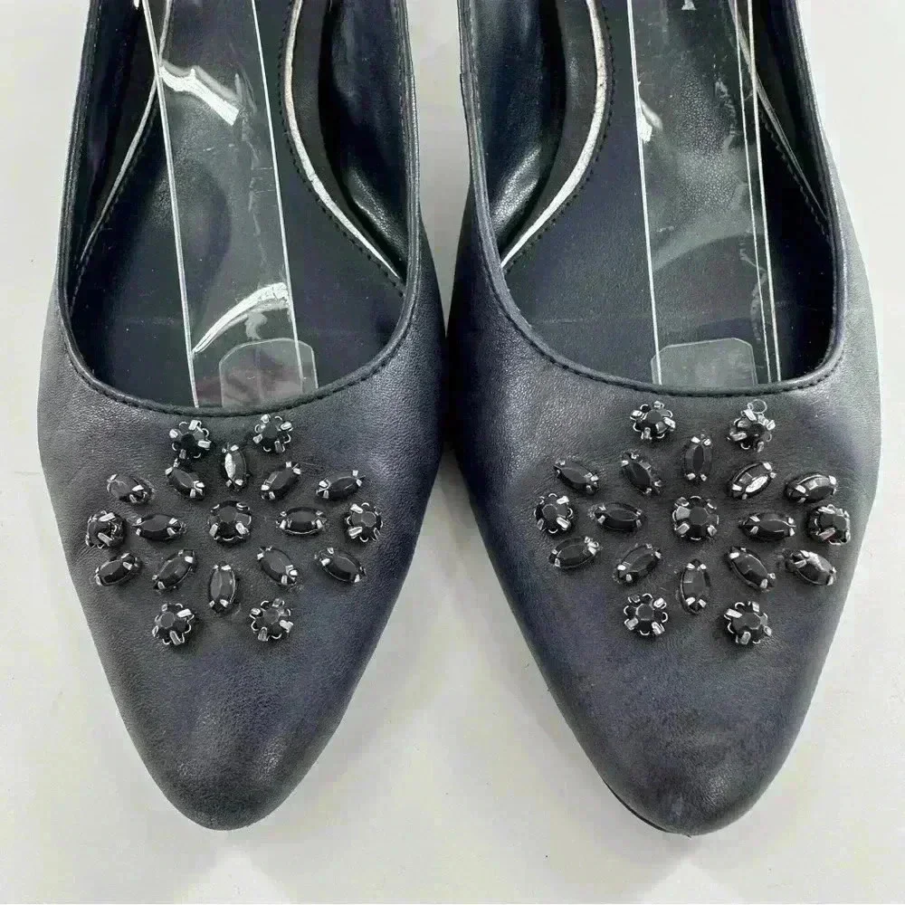 Lauren Ralph Lauren heels, size 6 navy blue gem formal grandmother of the bride